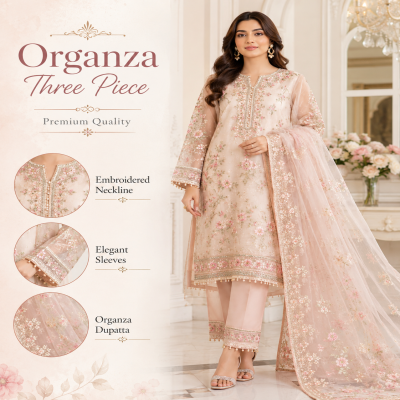 Pakistani Organza Three Piece