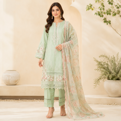 Pakistani Lawn Three Piece