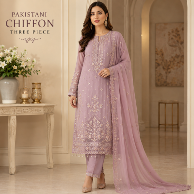Pakistani Chiffon Three Piece