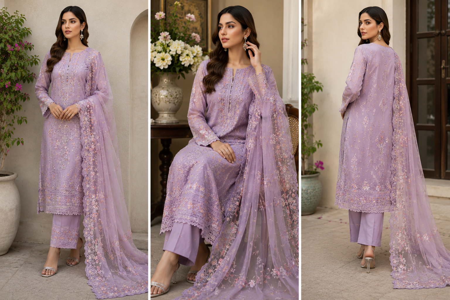 Pakistani Party Wear Three Piece